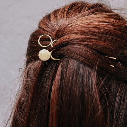 Medallion Hair Pin Brass Hair Fork Wholesale Hair Pins - Etsy