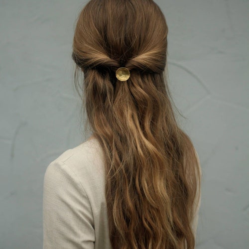 Golden Disc Hair Cuff Tie Geometric Hair Accessories Metal - Etsy