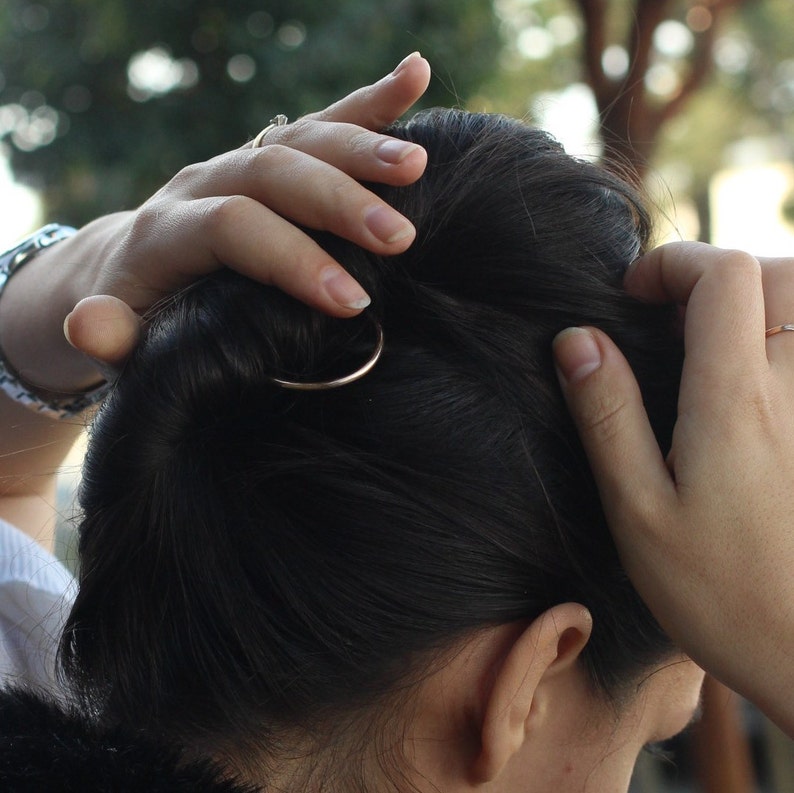 Hammered hair fork curved hair slide simple minimalist hair Etsy