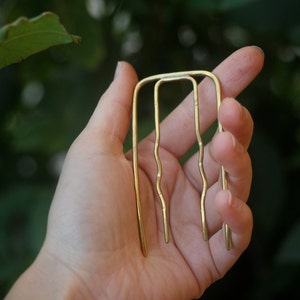 Metal hair comb minimalist hair pick 4 prong hair fork hair pin wholesale womens gift valentine&#39;s day gift for her christmas gift hair slide