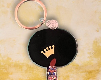 Queen of Afros keychain