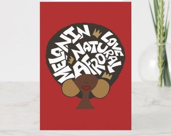 Afro Love Greeting Card