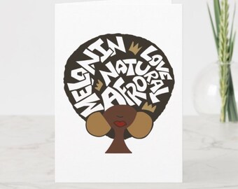 Afro Love Greeting Card