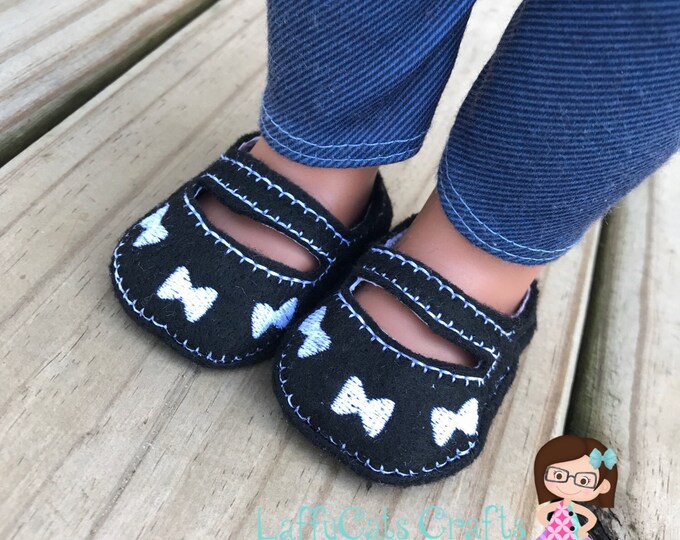Handmade Black Felt Doll Shoes for 18 Inch Doll Doll Etsy