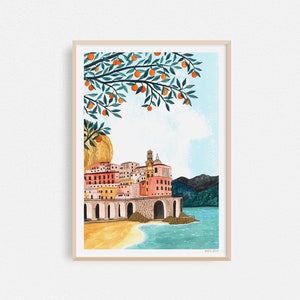 Amalfi Coast, Travel, Holiday Wall Art A4 or A3 Artists Print image 1