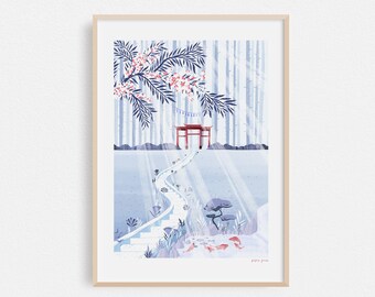 Torii - Japan Travel Poster A4 or A3 Artists Print