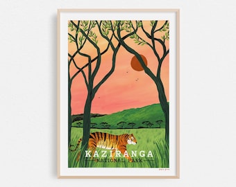 Kaziranga, Travel Print, India Poster, Housewarming Gift, Home Decor