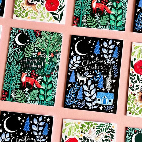 Assorted Christmas Card Set Holiday Cards Pack of 10 Card Etsy Canada