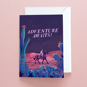 Greetings Card - Adventure Awaits Cowboy