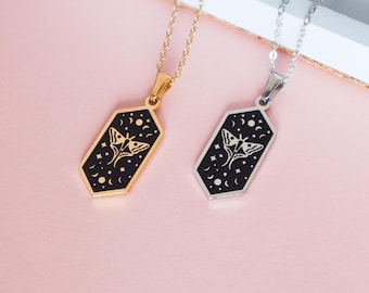 Lunar Moth Enamel Pendant
