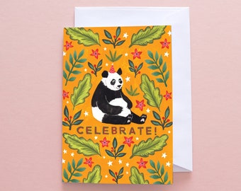 Greetings Card - Celebrate Panda Card