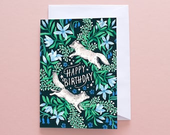 Greetings Card - Happy Birthday Arctic Foxes