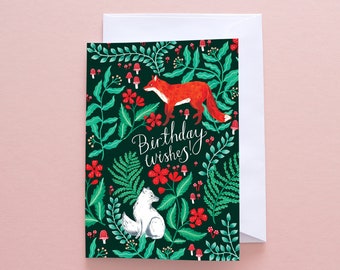 Greetings Card - Birthday Wishes Fox