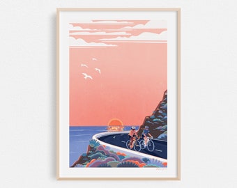 Summer Ride - A4 or A3 Cycling Bike Artists Print
