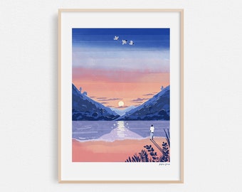 Beach Serenity // Zen Art Print // Home Decor // Travel Poster // A4 or A3 Wall Art