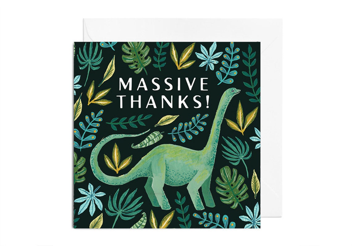 Greetings Card Massive Thanks Greetings Card Etsy