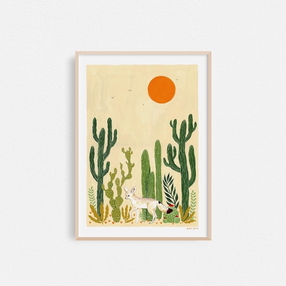 Fennec Fox Desert Art Print: Illustration