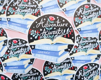 Adventure Awaits Just Inside a Book Literary Sticker