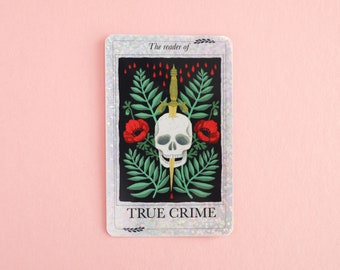 The Reader of True Crime Glitter Sticker