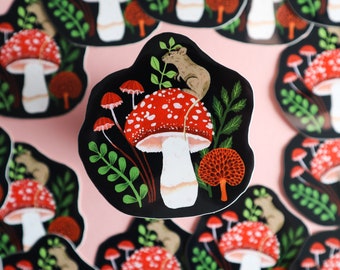 Mouse Mushroom Sticker, Car Laptop Decal