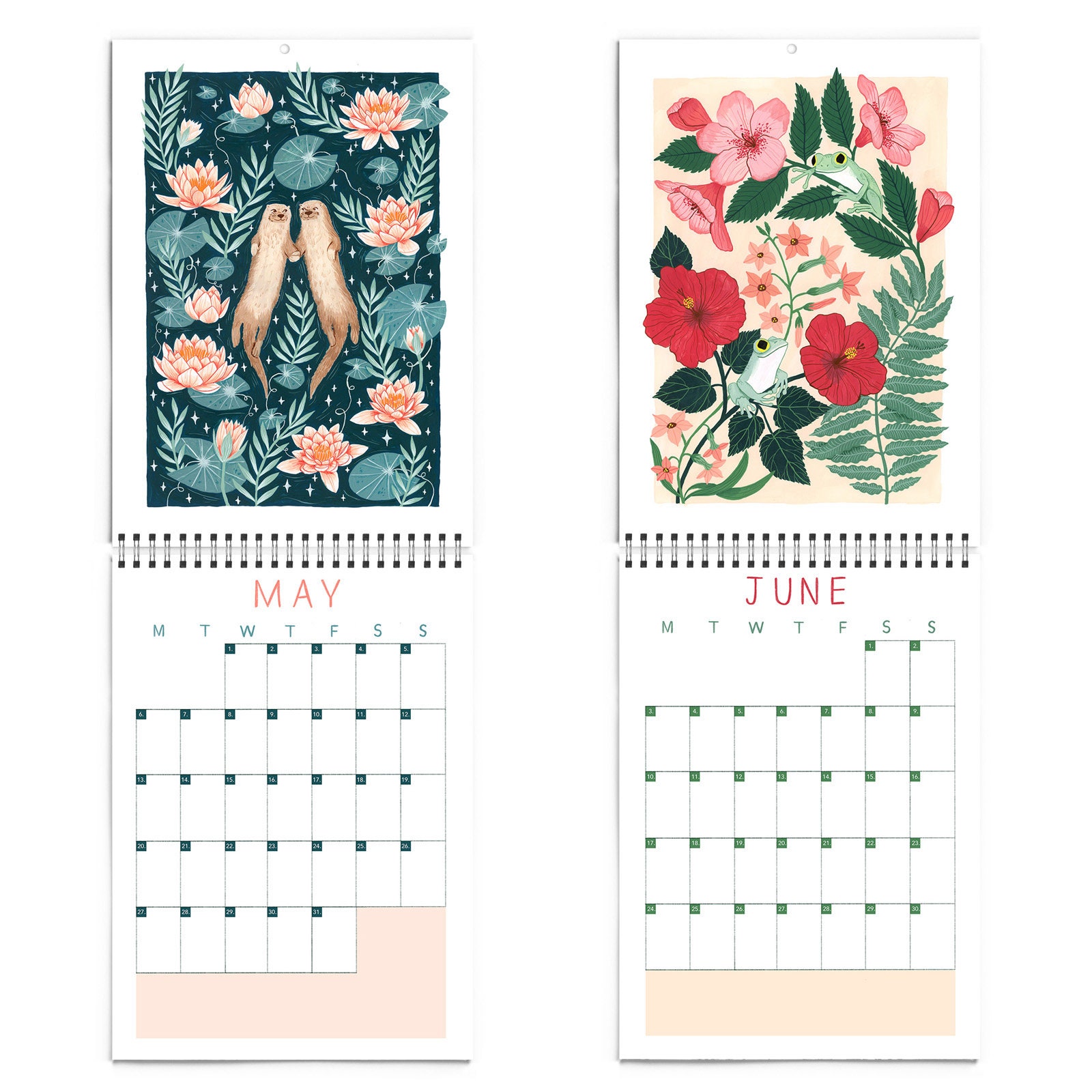 2024 Papio Press Illustrated Wall Calendar Animals & Florals sold by