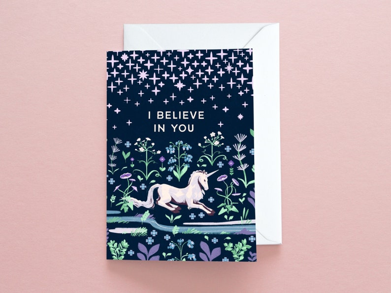 Greetings Card I Believe in You Unicorn image 1