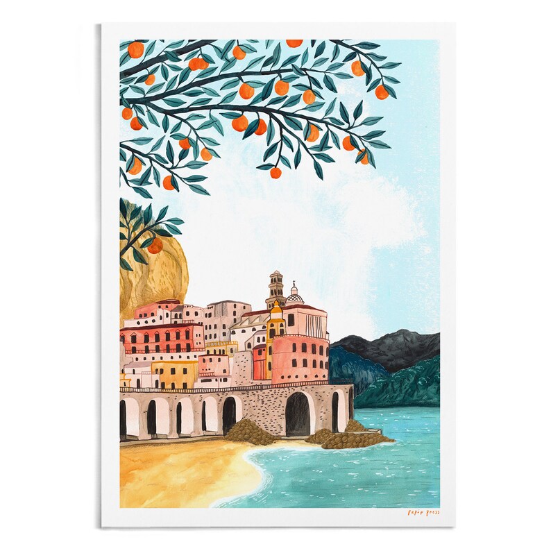 Amalfi Coast, Travel, Holiday Wall Art A4 or A3 Artists Print image 3