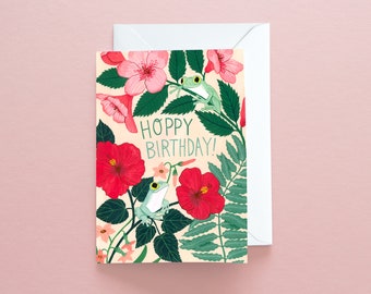 Greetings Card - Hoppy Birthday Frogs Card