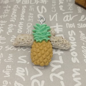 6/20 pieces plastic pineapple fruit pendant charm , resin handmade jewelry making DIY finding necklace earring decoration accessory , AP0174