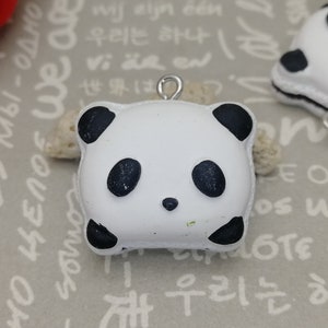 6/20 Pieces Plastic Panda Pendant Charm , Resin Handmade