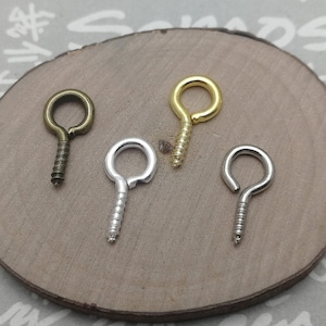 100/500 pieces 13x7mm screw eye hook pin for pendant bottle , eye bails eyepin clasp eyehook finding gold silver antique bronze color AF0015
