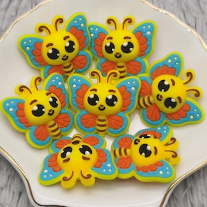 Silicone Bead Honeybee Honey Bee Hornet Focal Bead for Pen Bracelet Necklace Keychain Lanyard , Silicone Bead Bulk DIY Charm Finding AS1111