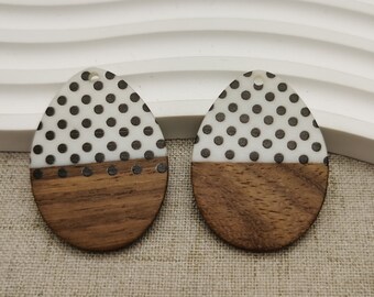 2/10/50 pieces Wood & Resin Earring Components Boho Charm , Plastic Teardrop Tear Drop Shape Earring Dangle Drop DIY Finding Pendant AW8016