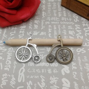 6/20 Pieces Metal retro bicycle bike Pendant Necklace Earring Keychain Charm Handmade Jewelry DIY Finding Antique Bronze Silver Color AM0522