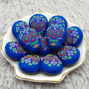 Silicone Bead 3D Flower Halloween Skull Skeleton Focal Bead DIY Charm Pen Finding AS1727