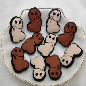Silicone Bead Halloween Ghost Penis Dick Focal Bead DIY Charm Pen Finding AS0192