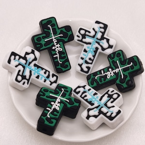 Silicone Bead Jesus Cross Focal Bead DIY Charm Pen Finding AS0058