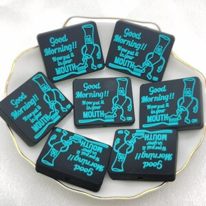 Silicone Bead Good Morning Now Put it in Your Mouth Focal Bead DIY Charm Pen Finding AS0440