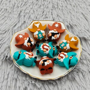 Silikonpärla Cowboy Gnome Dvärg Fokalpärla DIY Charm Penna Hitta AS2362