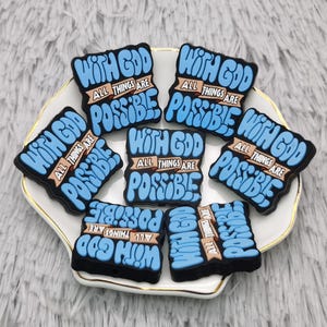 Silicone Bead With God All Things Are Possible Focal Bead Charm Pen Finding AS1156