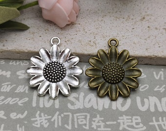 6/20 Pieces Metal Flower Floral Blossom Pendant Necklace Earring