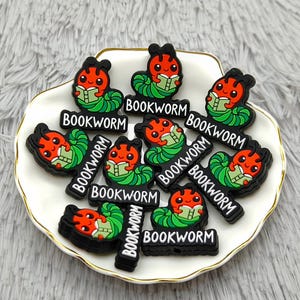 Silicone Bead Book Worm Caterpillar Bookworm Focal Bead DIY Charm Pen Finding AS1399