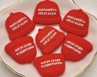 Silicone Bead Make America Great Again MAGA Hat Cap Focal Bead for Pen Bracelet Necklace Keychain Lanyard Silicone DIY Charm Finding AS0288