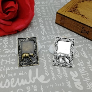 6/20 Pieces Metal elephant Pendant Necklace Earring Keychain Charm , Handmade Jewelry Making DIY Finding Antique Bronze Silver Color AM0673