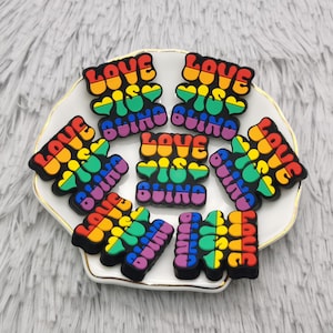 Silicone Bead LGBT LGBTQ Love is Blind Focal Bead DIY Charm Pen Finding AS1145