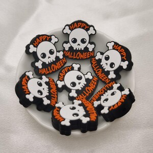 Silicone Bead Halloween Skull Skeleton Bone Focal Bead for Pen Bracelet Necklace Keychain Lanyard , Silicone Bead DIY Charm Finding AS0091