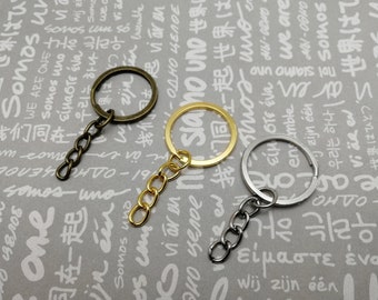 10/50 pieces 1 inch split ring key chain , keyring keychain key clasp connector DIY finding , gold silver antique bronze color option AF0008