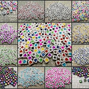 100/1000 pieces 7 mm plastic resin square cube bead , mix color heart bead handmade craft jewelry making DIY finding accessory charm AP0001