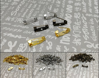 20/100/500 Stück 15mm Länge Metall Brosche Pin Rückseite Bar Schmuck Clip fangen Sicherheitsnadel , Gold Silber Bronze Farbe Option AF0043