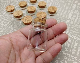 10/50 piezas 40x30 mm botella de vidrio transparente con corcho, 15 ml de retención líquida frasco de vidrio transparente frasco boda fiesta deseo botella alimentos seguros AB0133